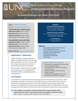 Incoming Exchange Fact Sheet 2019-2020