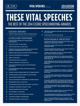 The Best of the 2014 Cicero Speechwriting Awards