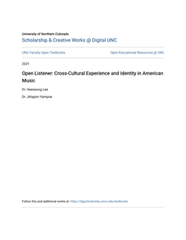 Cross-Cultural Experience and Identity in American Music