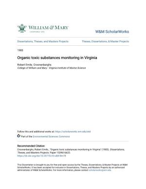 Organic Toxic Substances Monitoring in Virginia