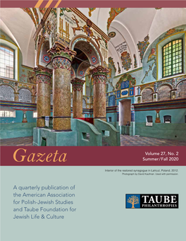 Gazeta Summer/Fall 2020 Interior of the Restored Synagogue in Łańcut, Poland, 2012