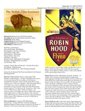 Michael Curtiz the ADVENTURES of ROBIN HOOD 1938, 102 Min.)