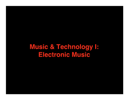 Electronic Music Technology