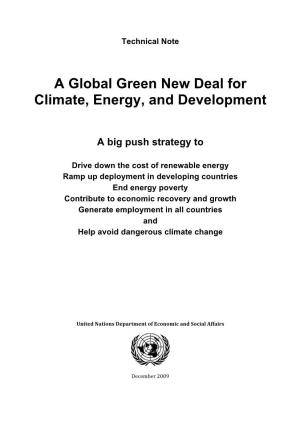 A Global Green New Deal for Climate, Energy, and Development