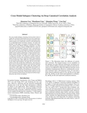 Cross-Modal Subspace Clustering Via Deep Canonical Correlation Analysis