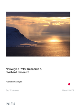 Norwegian Polar Research & Svalbard Research. Publicatkon