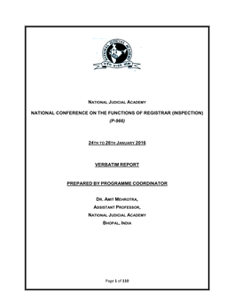 National Conference on the Functions of Registrar (Inspection) (P-966)