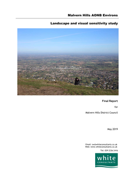 Malvern Hills AONB Environs Landscape and Visual Sensitivity Assessment