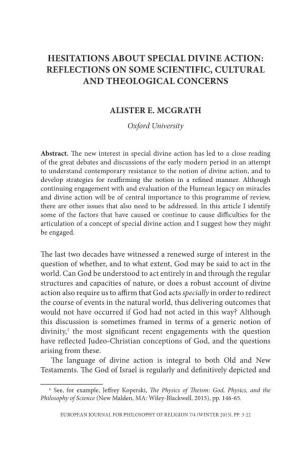 Hesitations About Special Divine Action: Reflections on Some Scientific, Cultural and Theological Concerns