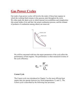 Lecture Note Thermodynamics Gas Power Cycle
