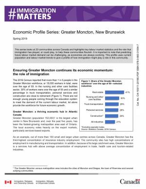 Economic Profile Series: Greater Moncton, New Brunswick Spring 2019
