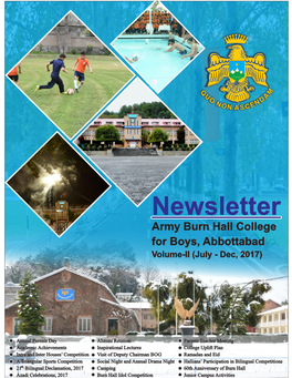 Newsletter Army Burn Hall College for Boys, Abbottabad Volume-II (July - Dec, 2017)