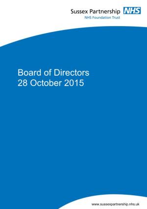 Board of Directors 28 October 2015
