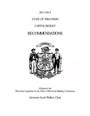 2011-13 State of Wisconsin Capital Budget Recommendations