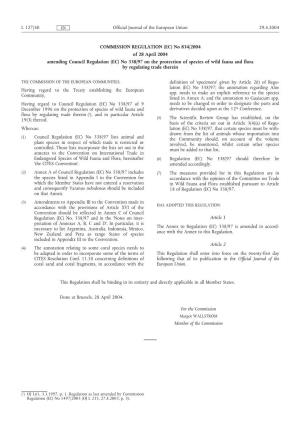 COMMISSION REGULATION (EC) No 834/2004