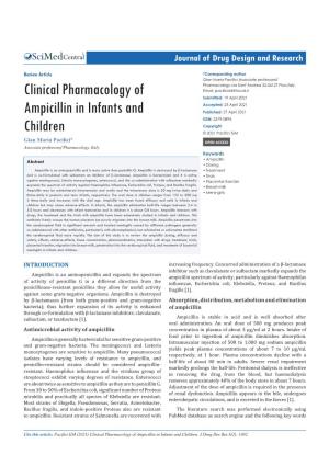 Clinical Pharmacology of Ampicillin in Infants and Children