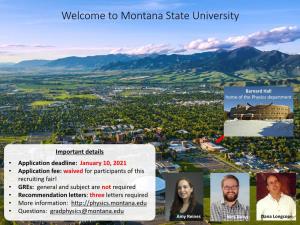 Welcome to Montana State University