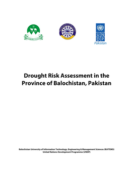 Drought Risk Assessment in the Province of Balochistan, Pakistan