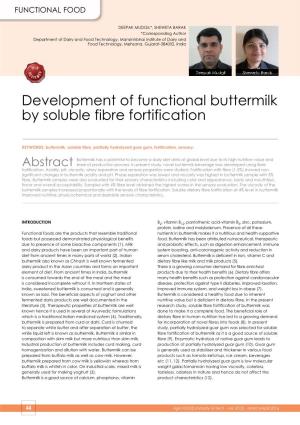 Development of Functional Buttermilk by Soluble Fibre Fortification