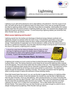 Lightning …What You Should Know and Best Practices to Stay Safe!