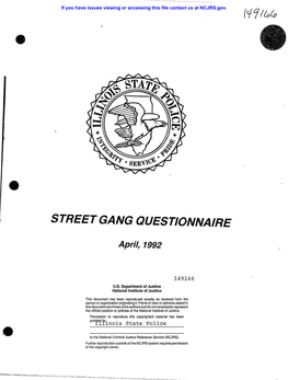 Street Gang Questionnaire