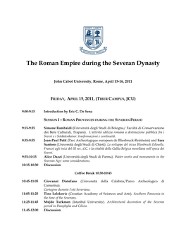 The Roman Empire During the Severan Dynasty
