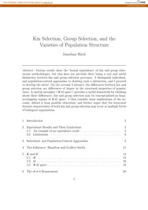 Kin Selection, Group Selection, and the Varieties of Population Structure