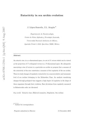 Eutacticity in Sea Urchin Evolution