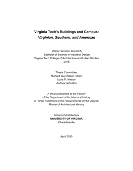 Virginia Tech's Buildings and Campus