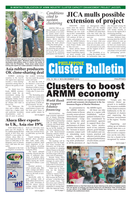 Clusters to Boost ARMM Economy