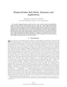 Displaced Solar Sail Orbits: Dynamics and Applications