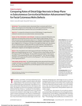 Comparing Rates of Distal Edge Necrosis in Deep-Plane Vs Subcutaneous Cervicofacial Rotation-Advancement Flaps for Facial Cutaneous Mohs Defects