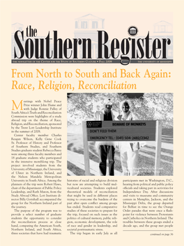 From North to South and Back Again: Race, Religion, Reconciliation