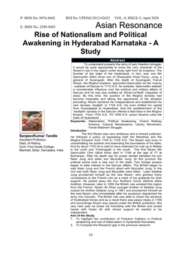 Rise of Nationalism and Political Awakening in Hyderabad Karnataka