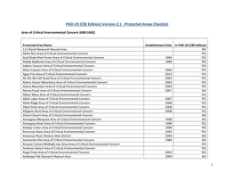PAD-US (CBI Edition) Version 2.1 - Protected Areas Checklist