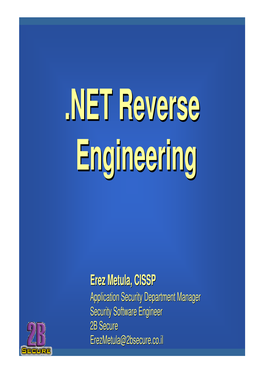 NET Reverse Engineering