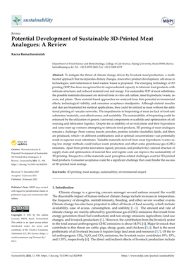 Potential Development of Sustainable 3D-Printed Meat Analogues: a Review