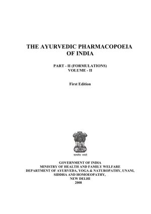 The Ayurvedic Pharmacopoeia of India