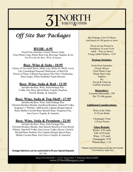 Bar Service Packages