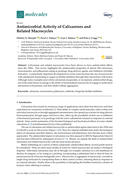 Antimicrobial Activity of Calixarenes and Related Macrocycles