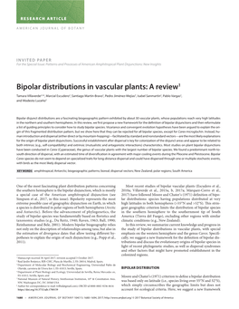 Bipolar Distributions in Vascular Plants: a Review1