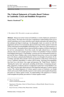 The Cultural Epigenesis of Gender-Based Violence in Cambodia: Local and Buddhist Perspectives
