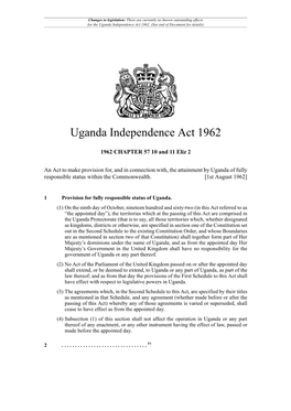 Uganda Independence Act 1962