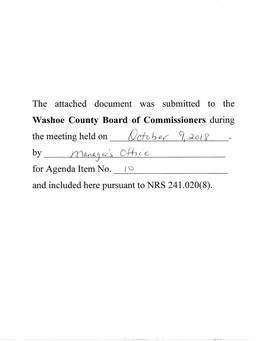 The Attached Document Was Submitted to the Washoe County Board Of