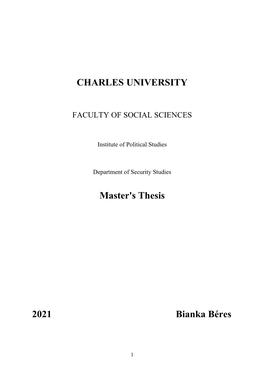 CHARLES UNIVERSITY Master's Thesis 2021 Bianka Béres
