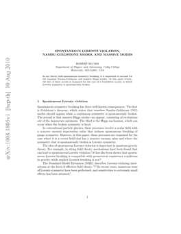 Spontaneous Lorentz Violation, Nambu-Goldstone Modes, And