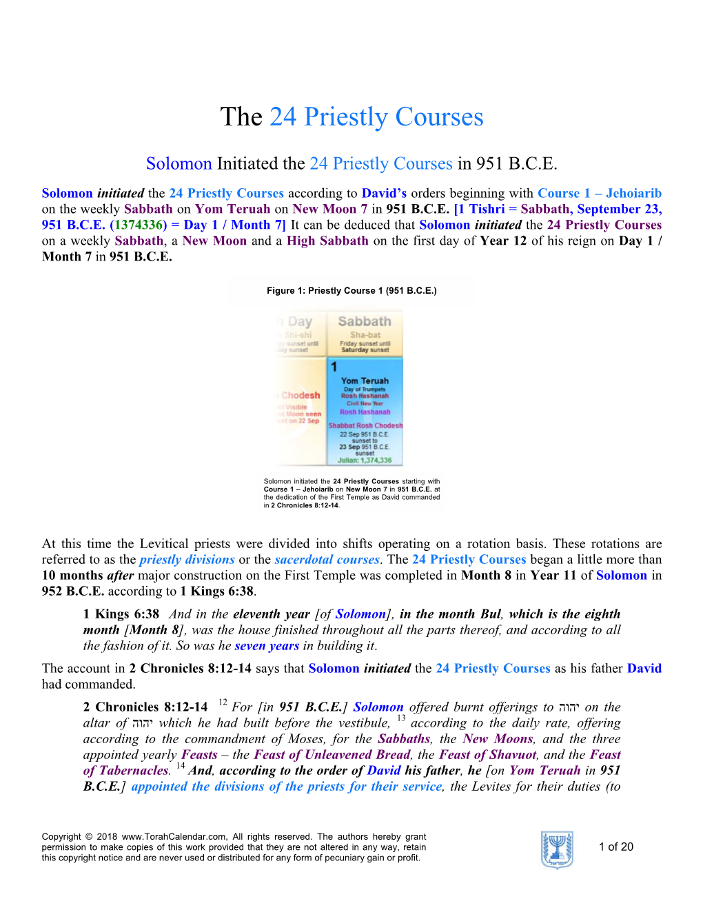 The 24 Priestly Courses
