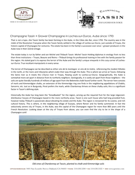 Champagne Tassin • Grower Champagne in Loches-Sur-Ource