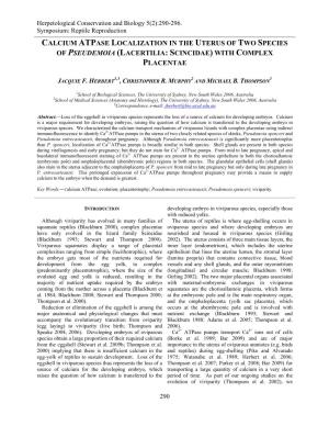 Lacertilia: Scincidae) with Complex Placentae