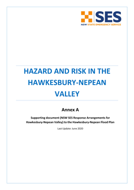 Hazard and Risk in the Hawkesbury-Nepean Valley